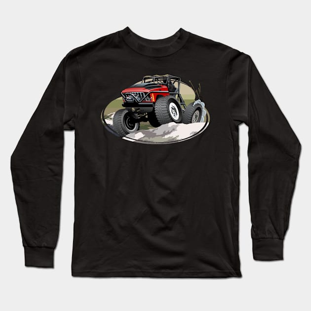 Cartoon monster truck Long Sleeve T-Shirt by Mechanik